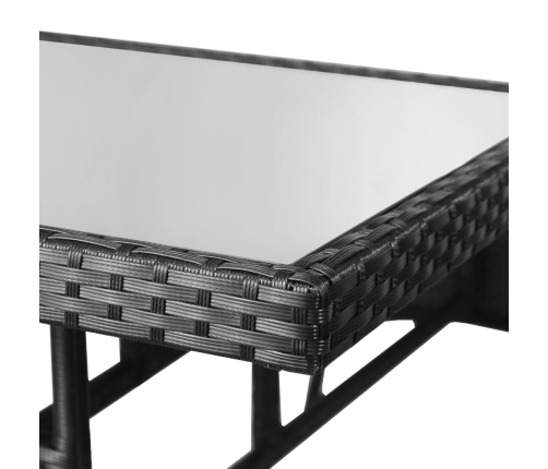 Dārza Galds, Melns, 80X80X74 Cm, Pe Rotangpalma Vidaxl