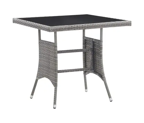 Dārza Galds, Pelēks, 80X80X74 Cm, Pe Rotangpalma Vidaxl