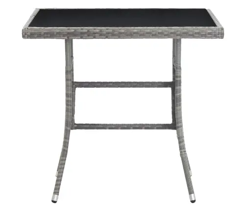 Dārza Galds, Pelēks, 80X80X74 Cm, Pe Rotangpalma Vidaxl