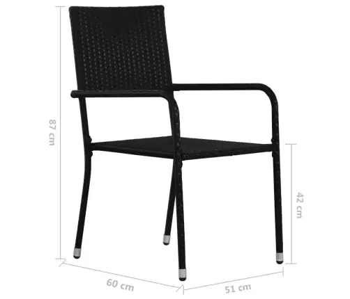 Dārza Krēsli, 2 Gab., Melni, Pe Rotangpalma Vidaxl