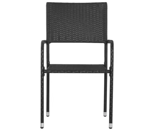 Sodo Valgomojo Kėdės, 6Vnt., Juodos Spalvos, Poliratanas