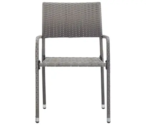 Dārza Krēsli, 6 Gab., Pelēki, Pe Rotangpalma Vidaxl