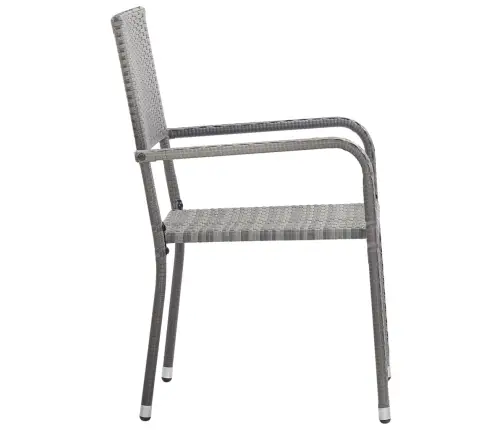 Dārza Krēsli, 6 Gab., Pelēki, Pe Rotangpalma Vidaxl