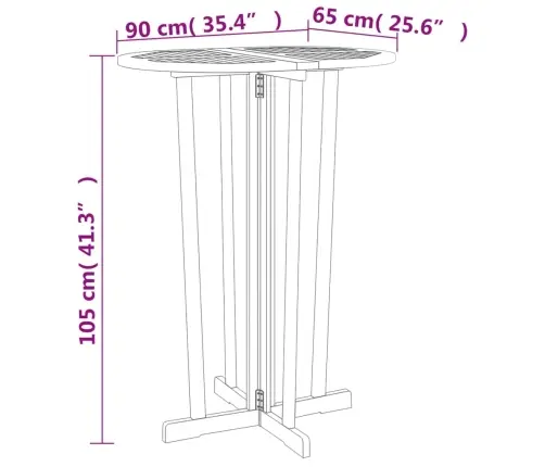 5-Daļīgs Bāra Mēbeļu Komplekts, Saliekams, Masīvs Tīkkoks  Vidaxl