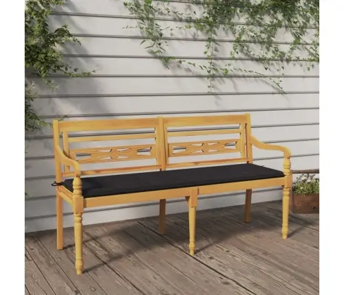 Sols Ar Pelēku Matraci, 150 Cm, Masīvs Tīkkoks Vidaxl