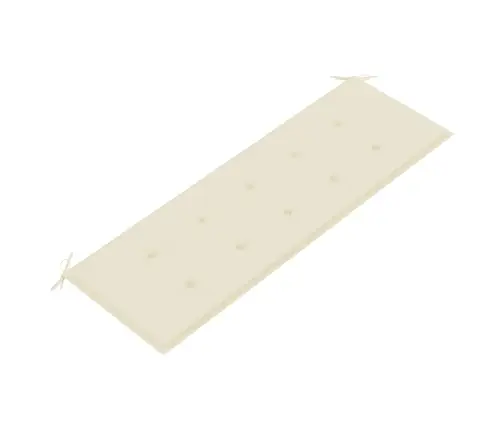 Sols Ar Krēmkrāsas Matraci, 150 Cm, Masīvs Tīkkoks Vidaxl
