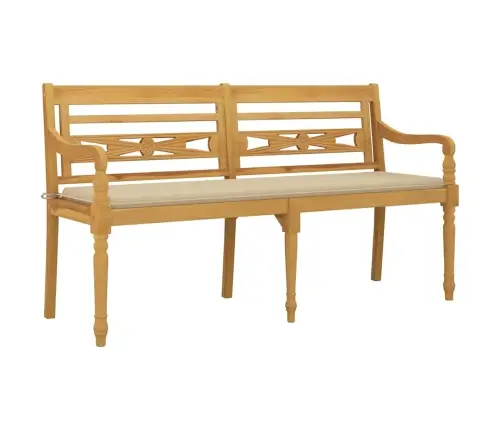 Batavia Suoliukas Su Smėlio Spalvos Pagalvėle, 150cm Tikmedis