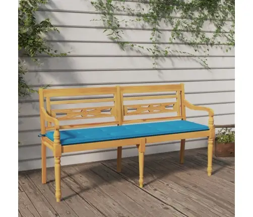 Sols Ar Zilu Matraci, 150 Cm, Masīvs Tīkkoks Vidaxl