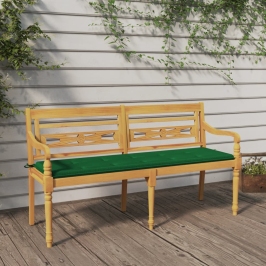 Sols Ar Zaļu Matraci, 150 Cm, Masīvs Tīkkoks Vidaxl