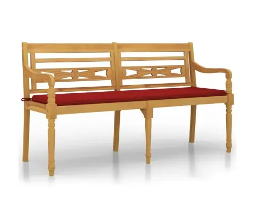 Sols Ar Sarkanu Matraci, 150 Cm, Masīvs Tīkkoks Vidaxl
