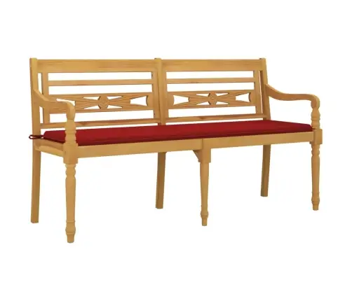 Sols Ar Sarkanu Matraci, 150 Cm, Masīvs Tīkkoks Vidaxl