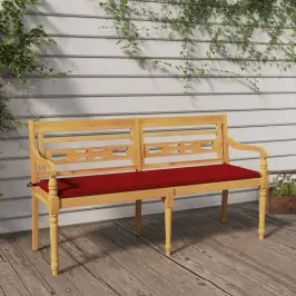Sols Ar Sarkanu Matraci, 150 Cm, Masīvs Tīkkoks Vidaxl
