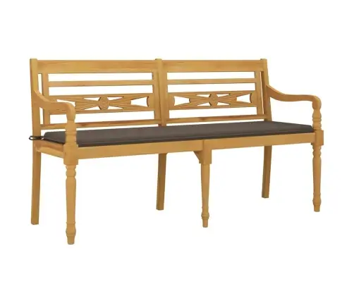 Sols Ar Pelēkbrūnu Matraci, 150 Cm, Masīvs Tīkkoks Vidaxl
