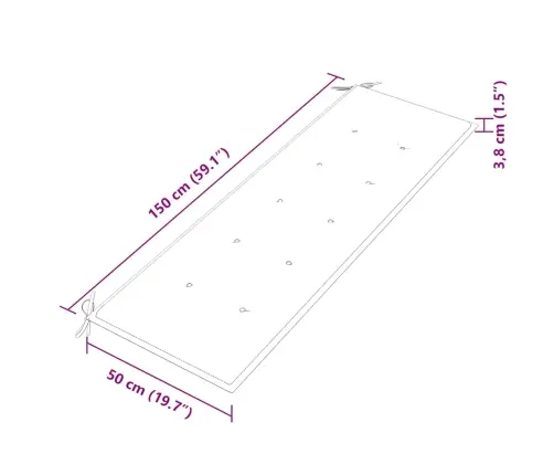 Sols Ar Pelēkbrūnu Matraci, 150 Cm, Masīvs Tīkkoks Vidaxl
