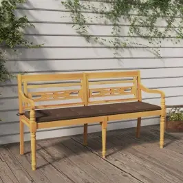 Batavia Suoliukas Su Taupe Spalvos Pagalvėle, 150cm Tikmedis