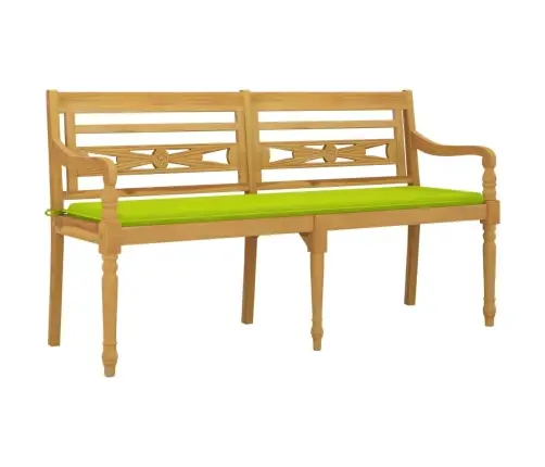 Batavia Suoliukas Su Žalia Pagalvėle, 150cm Tikmedžio Masyvas