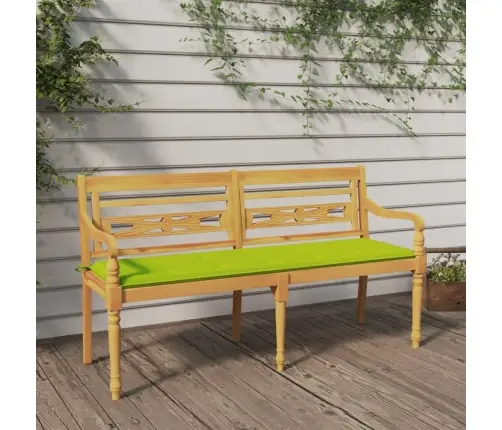 Batavia Suoliukas Su Žalia Pagalvėle, 150cm Tikmedžio Masyvas