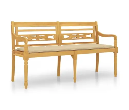 Sols Ar Bēšu Matraci, 150 Cm, Masīvs Tīkkoks Vidaxl Sols Ar Bēšu Matraci, 150 Cm, Masīvs Tīkkoks Vidaxl