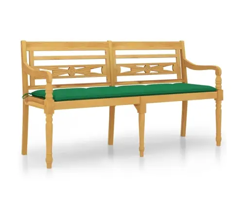 Sols Ar Zaļu Matraci, 150 Cm, Masīvs Tīkkoks Vidaxl