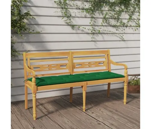 Sols Ar Zaļu Matraci, 150 Cm, Masīvs Tīkkoks Vidaxl