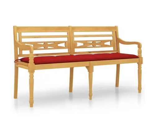 Sols Ar Sarkanu Matraci, 150 Cm, Masīvs Tīkkoks Vidaxl