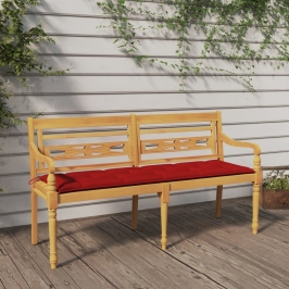 Sols Ar Sarkanu Matraci, 150 Cm, Masīvs Tīkkoks Vidaxl