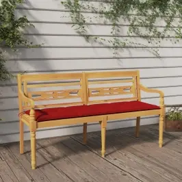 Sols Ar Sarkanu Matraci, 150 Cm, Masīvs Tīkkoks Vidaxl