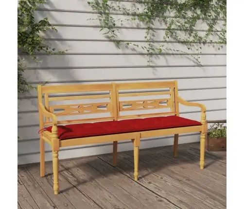 Sols Ar Sarkanu Matraci, 150 Cm, Masīvs Tīkkoks Vidaxl
