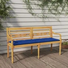 Sols Ar Zilu Matraci, 150 Cm, Masīvs Tīkkoks Vidaxl