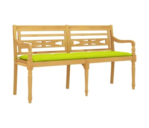 Sols Ar Spilgti Zaļu Matraci, 150 Cm, Masīvs Tīkkoks Vidaxl