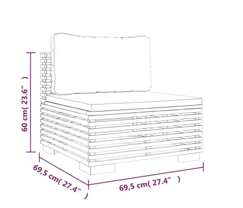 4-Daļīgs Dārza Atpūtas Mēbeļu Komplekts Ar Matračiem, Tīkkoks Vidaxl