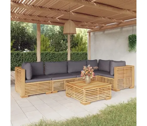 6-Daļīgs Dārza Atpūtas Mēbeļu Komplekts Ar Matračiem, Tīkkoks Vidaxl