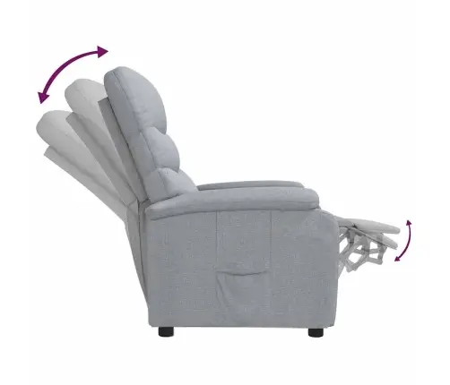Atpūtas Krēsls, Atgāžams, Gaiši Pelēks Audums Vidaxl