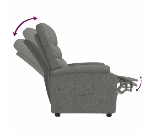 Atpūtas Krēsls, Atgāžams, Tumši Pelēks Audums Vidaxl
