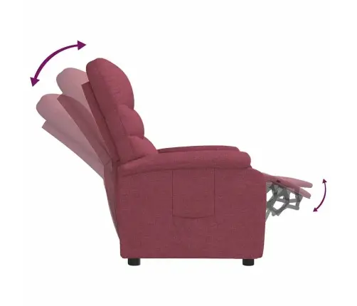 Atpūtas Krēsls, Atgāžams, Vīnsarkans Audums Vidaxl