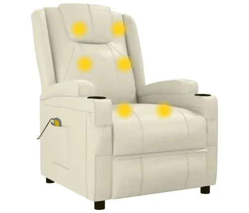 Masāžas Krēsls, Krēmbalta Mākslīgā Āda Vidaxl