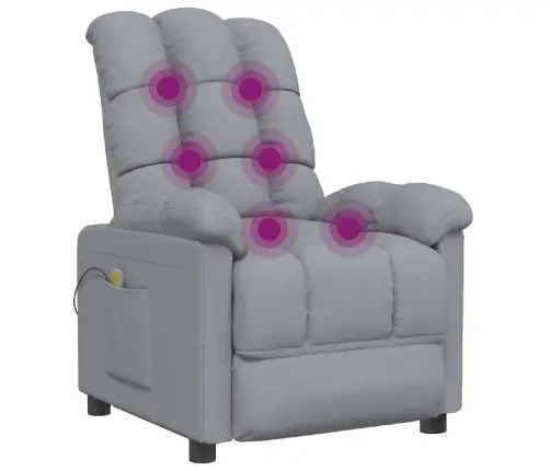 Masāžas Krēsls, Gaiši Pelēks Audums Vidaxl