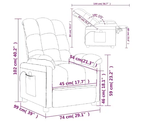 Masāžas Krēsls, Tumši Pelēks Audums Vidaxl