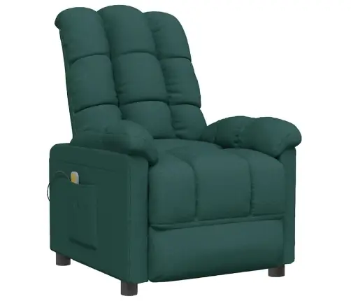 Masāžas Krēsls, Tumši Zaļš Audums Vidaxl