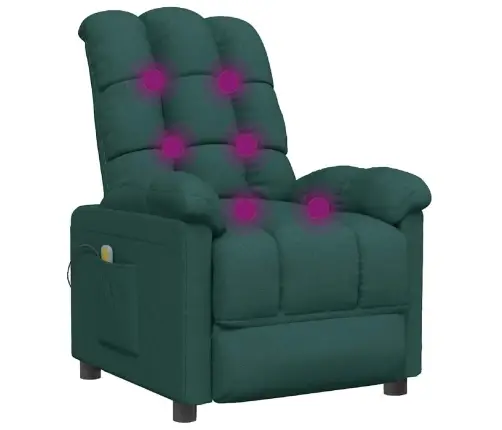 Masāžas Krēsls, Tumši Zaļš Audums Vidaxl