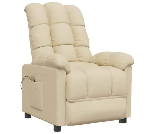 Masāžas Krēsls, Krēmkrāsas Audums Vidaxl