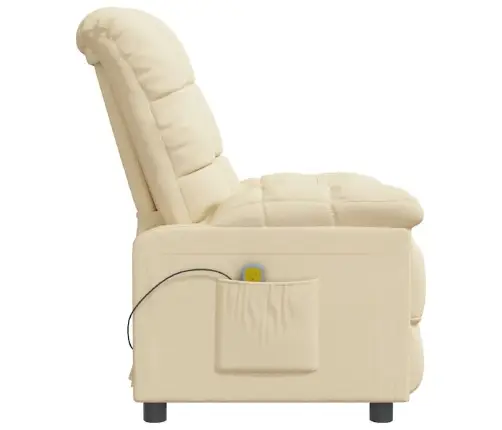 Masāžas Krēsls, Krēmkrāsas Audums Vidaxl