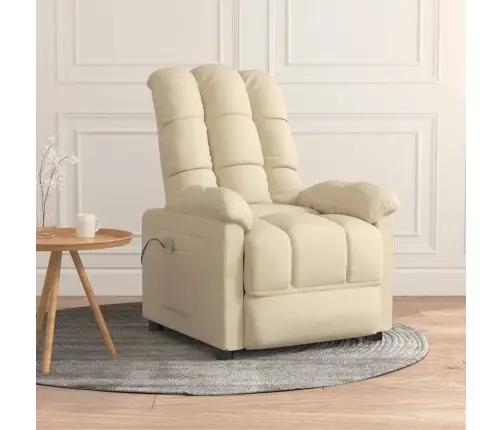 Masāžas Krēsls, Krēmkrāsas Audums Vidaxl