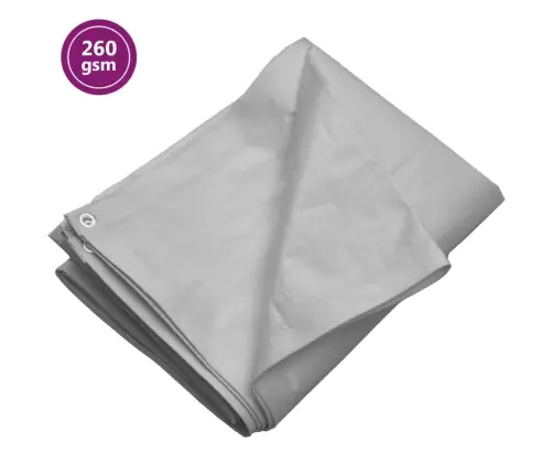 Brezenta Pārklājs, 260 G/M², 3X3 M, Pelēks, Hdpe Vidaxl