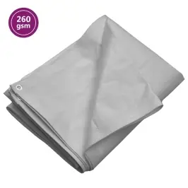 Brezenta Pārklājs, 260 G/M², 8X8 M, Pelēks, Hdpe Vidaxl