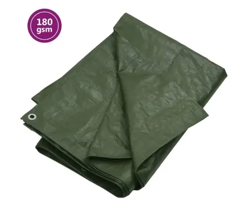 Brezenta Pārklājs, 180 G/M², 4X6 M, Zaļš, Hdpe Vidaxl