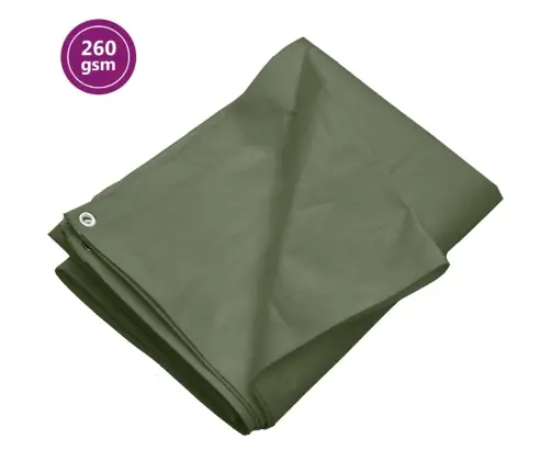 Brezenta Pārklājs, 260 G/M², 2X3 M, Zaļš, Hdpe Vidaxl