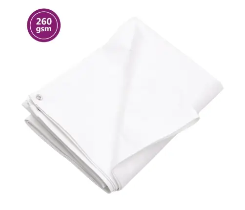 Brezenta Pārklājs, 260 G/M², 6X12 M, Balts, Hdpe Vidaxl