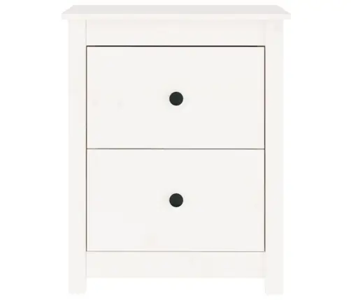 Naktsskapītis, Balts, 50X35X61,5 Cm, Priedes Masīvkoks Vidaxl