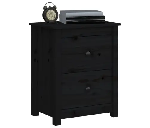 Naktsskapīši, 2 Gab., Melni, 50X35X61,5 Cm, Priedes Masīvkoks Vidaxl